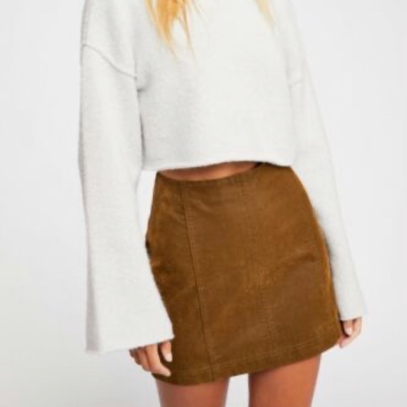 Free People Dresses & Skirts - FREE PEOPLE modern femme brown suede mini skirt